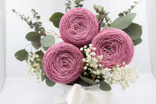 French Plum Yarn bouquet