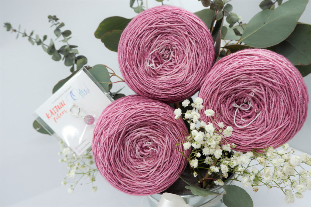 French Plum Yarn bouquet