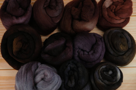Hand Dyed Merino Fiber Sampler