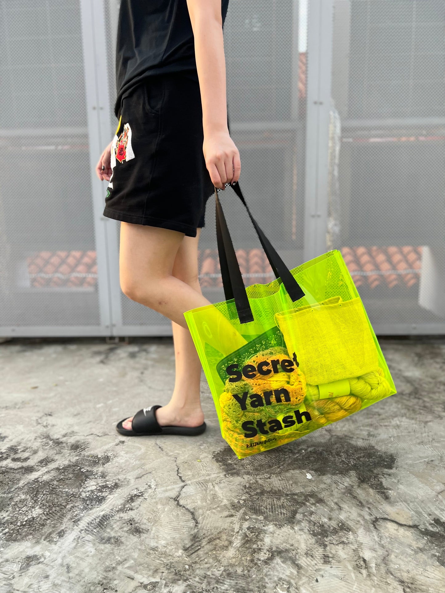 Secret Yarn Stash Jelly Tote Bag (L Size)