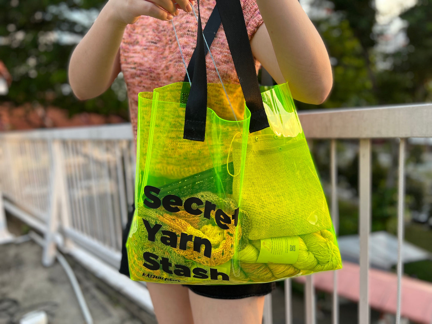Secret Yarn Stash Jelly Tote Bag (L Size)
